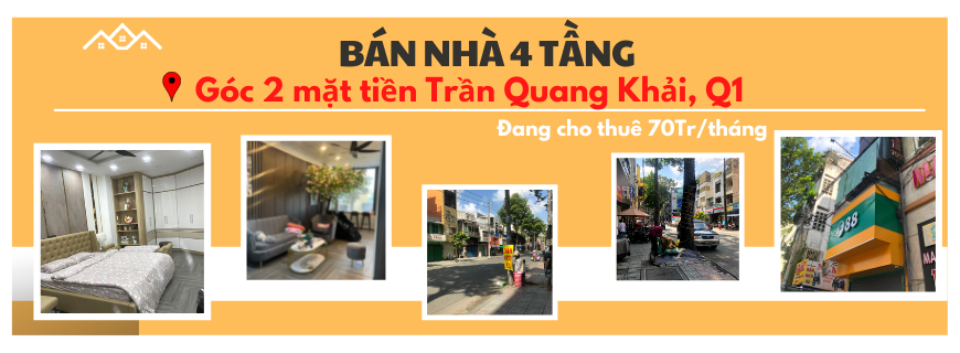 Bán nhà gọc 2 mặt tiền Trần Quang Khải Q1